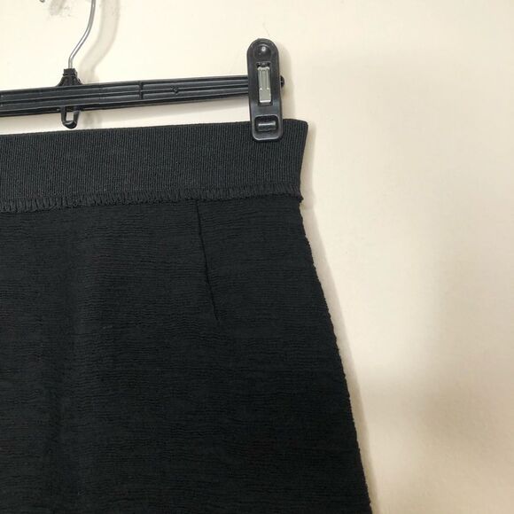 Sandro Asymmetric Skirt with Side Ruffle Black Size Small - Picture 6 of 9